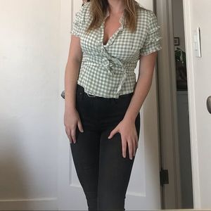 Gingham Wrap Top from Nastygal